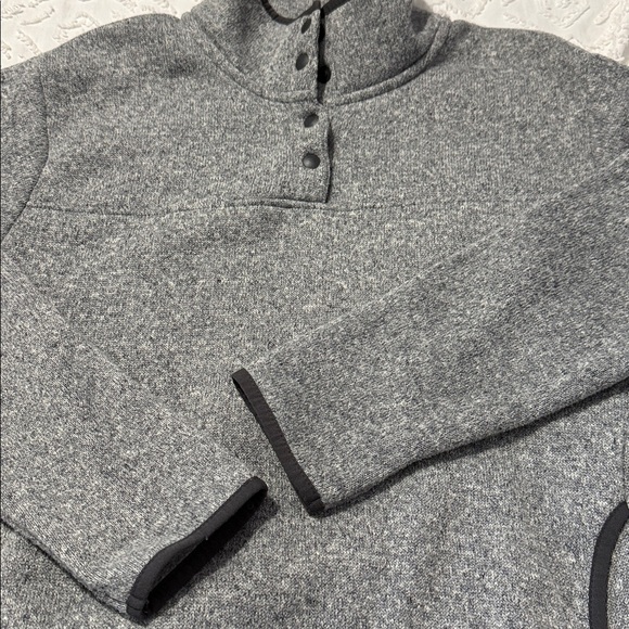 Eddie Bauer Women’s Gray Quarter Snap Pullover Sweatshirt Pockets Size Large - Picture 8 of 8